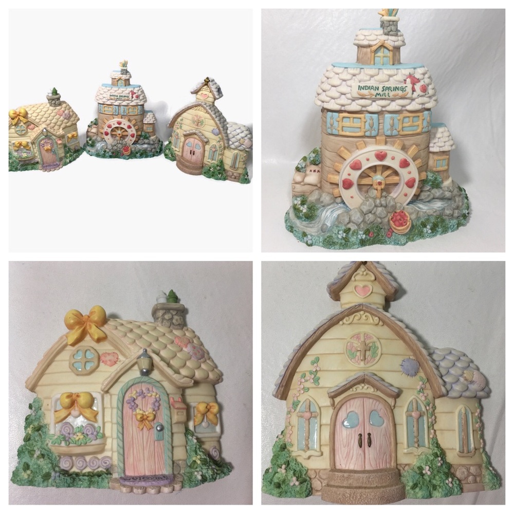 Precious Moments Cozy Corners Wall Hugger Lot Of 3 Indian Springs Church Cottage